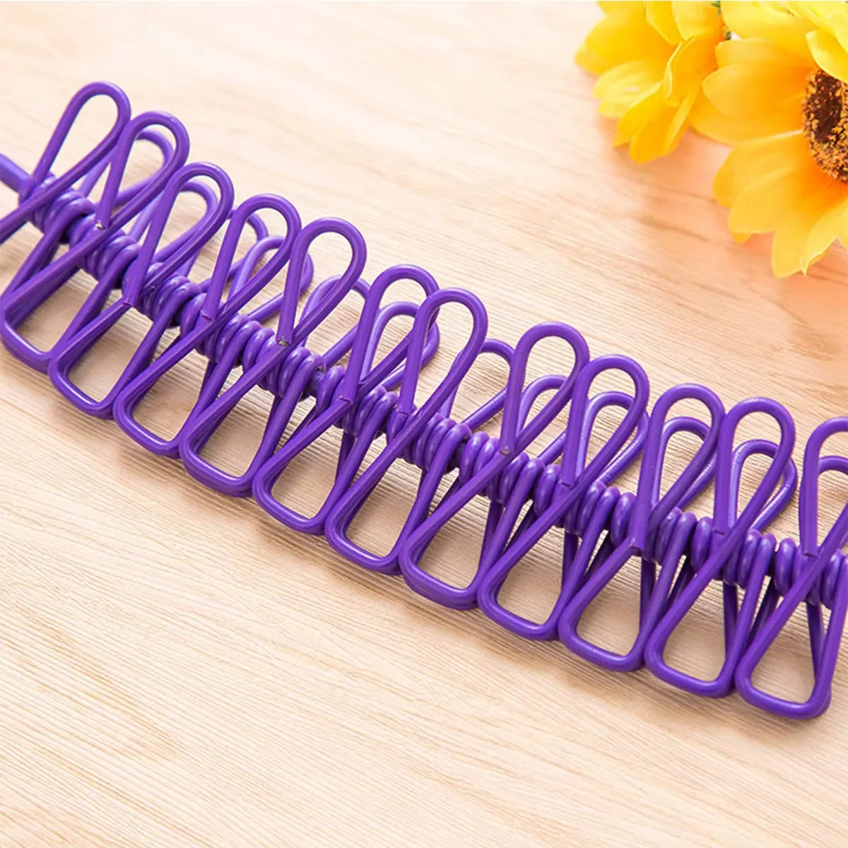 12 Clips Outdoor Clothesline Laundry Drying Line